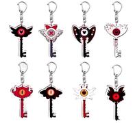 8 Pcs Hazbins Alastor Hotel Keychain Cartoon Figure Angel Dust Keyring Pendant Characters Key Shape Acrylic Chain Decorations