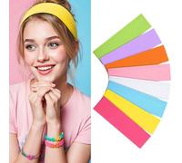 8 Pcs Headbands for Women Girls: Fashion Neon Hair Accessories Head Bands for Women Girl Stretchy Soft Hair Styling hairBand Valentines Day Gifts for Her Gf Christmas Easter Basket Stuffers Essentials