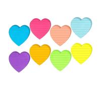 8 Pcs Heart Shape Stickies Note Note Pad Colorful Writing Pad Paper Lined Stickies Memo School Supplies Memo Heart Shape Writing Lined for School