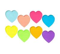8 Pcs Heart Shape Stickies Note Pad Colorful Lined Memo Paper for School Office Supplies Colorful Note Pad Heart Shape Stickies Lined Memo