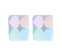 8 Pcs Heart Shaped Makeup Sponges Foundation Blending Sponges Multicolored Beauty Sponge Dry Wet Cosmetic Sponge with Plastic Boxed for Liquid Cream Powder