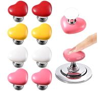 8 Pcs Heart Toilet Button Pusher Love Shaped Toilet Tank Button Toilet Flush Button Pusher Water Tank Push Press Flush Buttons for Women Long Nail or Home Bathroom Decor