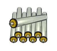 8 Pcs Heavy Duty Conveyor Rollers - Yellow Nylon Ends 7.9-19.7 Inch Length 38mm Diameter Perfect for Warehouse & Factory Automation Industrial Material Handling