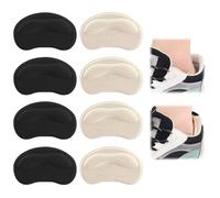 8 PCS Heel Cushion Pads,Heel Cushion Pads,Self-Adhesive Heel Grips Inserts for High Heels,Running Shoes etc.Ensure That They Stay Safe in Various Activities Such as Shopping etc(Black and Skin Tone)