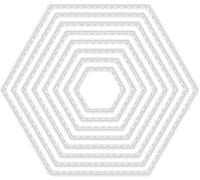 8 Pcs Hexagon Background Cutting Dies Metal Hexagon Die Embossing Stencils for Thanksgiving Christmas Greeting Card Paper DIY Craft Decoration Die Cuts for Card Making, Scrapbooking Die-Cuts