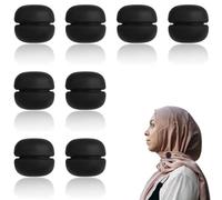 8 PCS Hijab Magnets Women Men Shawl Scarves Clothes Magnetic Buttons for Clothes Hijab Tiny Magnets Black Small Round Magnets Multi-Purpose No-Snag Strong Magnets Mini Magnets