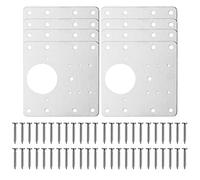 8 Pcs Hinge Repair Plate, Stainless Steel Fix The Hinge Side Plate Repair Piece with Holes, for Wood Kitchen Furniture Cupboard Door Hinge Repair Kit with 48 Pcs Mounting Screw