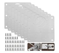8 Pcs Hinge Repair Plates, Stainless Steel Hinge Repair Plate Kit for Door, Cabinet, Cupboard, Kitchen, Furniture, Drawer, Boxes, Window, with 48 Screws (9 x 9 cm)