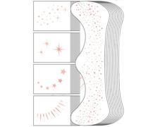 8 PCS Holographic Multicolor Glitter Freckles Face Tattoo, Makeup Patch, Faux Freckles Temporary Tattoos Cute Glitter For Women and Kids Halloween Christmas (Rose Gold)