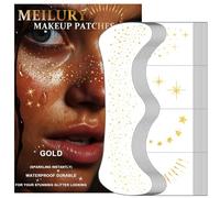 8 PCS Holographic Multicolor Glitter Freckles Face Tattoo, Makeup Patch, Faux Freckles Temporary Tattoos Cute Glitter For Women and Kids Halloween Christmas (Gold)
