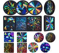 8 Pcs Holographic Resin Coaster Molds Resin Mold Coaster Square Epoxy Round Silicone for Epoxy for DIY, Cups Mats, Home Decoration