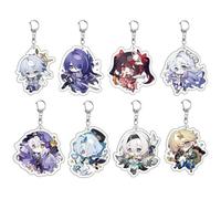 8 Pcs Honkai Stars Rail Acryl Keychain Anime Figure Fireflys Aventurines Keyring Pendant Chain Decor Honkai Stars Rail Merch