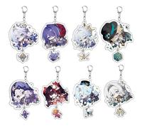 8 Pcs Honkai Stars Rail Keychain Anime Figure Fireflys Aventurines Keyring Pendant Cute Acrylic Chain Decor Honkai Stars Rail Merch