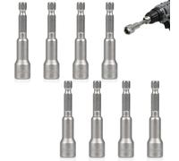 8 pcs Impact Drive Socket, 10mm Nut Setter Driver Drill Bit Set, 1/4" Magnetic Nut Driver Set Hex Shank Quick Change for Power Drills, Socket Adapter, Auto Repairing, Machine Maintenance, Metric