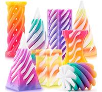 8 Pcs Impossible Cone Fidget Toys Set, 3D Printed Pyramid Spiral Cone | Impossible Pyramid Passthrough Sculpture, Stress Relief Toys for Anxiety, Desktop Decoration, Gift for Kids Adults