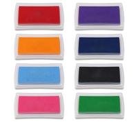 8 PCS Ink Pads for Stamping, Ink Pad, Multipurpose Stamp Ink Set, Crafting Projects and Creative Activities, Assorted Color Collection with Red Purple Yellow Blue Black Pink Green