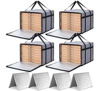 8 Pcs Insulated Pizza Delivery Bag 20 x 20 x 14 Inch with Support Base