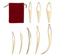 8 Pcs Interlocking Tool for Locs and 1 Storage Velvet Bag Dreadlock Crochet Needle Easy Hair Loc Needle Tools for Dreads Hair Tightening Loc Accessories Interlocks or Sisterlocks Gold