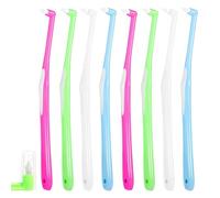 8 PCS Interspace Toothbrush, Interspace Compact Soft Slim Interspace Teeth Brush, Dental Brushes for Orthodontic Braces & Detail Cleaning - Blue, Green, Rose Red and White