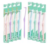 8 Pcs Interspace Toothbrush, Soft Single Tufted Toothbrush for Orthodontic Braces Detail Cleaning, Small Head Toothbrushes Between Teeth Cleaning Brushes