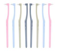 8 Pcs Interspace Toothbrushes, Single Soft Single Tufted Toothbrush with Cover Slim, for Orthodontic Braces Detail Cleaning for Sensitive Gums Deep Cleaning(Blue/Silvery/Rose Red/Grey)