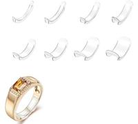 8 Pcs Invisible Ring Size Adjuster, Tightener Reducer Ring Adjusters, Adjuster for Loose 8 Sizes Silicone,Flexible Holder Rings Tightener, Ring Clips Spacer Holder Fit Any Daily Wear