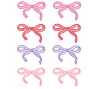 8 Pcs Iron On Bow Patch Embroidery Bow Iron On Patch Cute Iron On Bows Sewing Embroidered Appliques Valentines Wedding Decorative Cute Bow Patch Sticker Embroidered Applique for Hats Bags Jackets