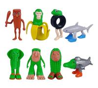 8 Pcs Italian Brainrot Action Figures Set, Italian Brainrot Toys 3D Printed Desk Toy for Fans, Friends Home Decor, Funny Collectible Figures for Kids Tralalero Tralala