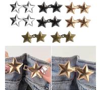 8 Pcs Jean Tightener Clips for Trousers, Star Shape Adjustable Button Pins for Waistband, No Sew Tightening Clips for Pants