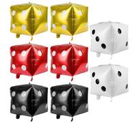 8 Pcs Jumbo Dice Balloon Casino Theme Party Decoration 4D Square Inflatable Dice Foil Casino Balloon for Game Night Las Vegas Birthday Bunco Prom Texas Poker Party Decoration,22 Inch