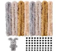 8 Pcs Jumbo Pipe Cleaners For Craft, Pipe Cleaners For Craft, Fuzzy Wire, 4 Colours Chenille Stems For Art, Crafts With 40 Googly Eyes And 20 Nose, For Diy Arts & Holiday Decorations
