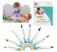 8 Pcs Jumbo Wax Crayons for Kids - Safe Non-Toxic First Crayons for Toddlers, Easy Grip Drawing Pens for Early Learning, Art & Craft - Bright Colouring Set for Preschool, Easter & Party Bag Fillers