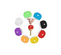8 Pcs Key Covers, Key Caps Covers Caps Key Toppers Tags Set Flexible Key Covers Coloured Key Identifiers Caps Colour Key Caps Key Cap Label for Easy Identifying House Door Keys, 8 Assorted Colors