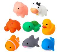 8 Pcs Kids Bath Toys Floating Bath Toys Rubber Animal Toy Floating Animal Bath Squirt Toys Shower Swimming Toys For Newborn Toddler 6 Months Plus