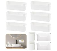 8 PCS Kitchen Cupboard Door Storage Self Adhesive Hanging Kitchen Door Storage 2 PCS Remote Control Storage Box with Double Sided Adhesive Tape for Office Bathroom Refrigerator