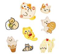 8 Pcs Kitten Embroidered Patches Cartoon Cats Sewing Patches Iron On Applique Sew On for Jeans Sew Applique Embroidery Cats Iron