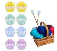 8 Pcs Knitting Needle Stoppers, Silicone Cake Needle Point Protectors Knitting Needles Caps Stitch Holders Knitting Accessories for Beginners Knitting Craft DIY (Purple, Light Green, Blue, Yellow)