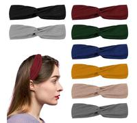 8 PCS Knotted Headbands for Women, Multicolor Fabric Headband, Soft Boho Ladies Headband, Twist Elastic Headbands for Yoga Workout
