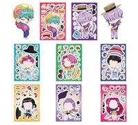 8 Pcs Kpop Stickers, Make a Face DIY Puzzle Decals, Anime Stickers Graffiti Stickers for Laptop Stickers Suitcase Stickers for Adults Aesthetic Collection, 4.33x6.30 Inches