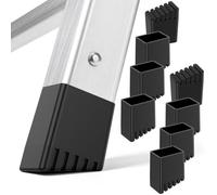 8 Pcs Ladder Foot Caps Rubber Protection for Industrial Warehouse Tasks | Rubber Structure , Deep Tread Grip , Snug Fitting , Slip Resistant Base , for Asphalt Surfaces