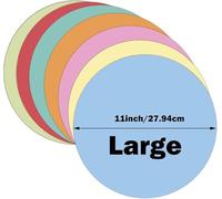 8 Pcs Large Dry Erase Round Colored Dots Sticker 11 inch Color Coding Labels Removable Whiteboard Wall Decals of Interactive Learning Table Organizer Stickers Student Desk Accessories Office Planning