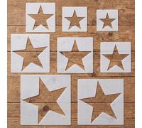 8 Pcs Large Star Stencils, 8 Different Size Star Stencils, Stars Template Stencil for Painting, Spray, Fabric, Wall, Paper, Crafts, DIY Home Decoration, Office and School Art Craft Templates
