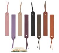 8 Pcs Leather Bookmark,Bookmarks for Men,Book Markers for Mark Reading Accessories,Marker,Classic Stitched,with Rope,Page Gifts for Lovers,Readers,Personalize Marks for Bookworm,Writers,Women