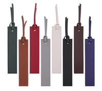 8 Pcs Leather Bookmarks for Men, Multicolor Classic Stitched Bookmark with Leather Rope Simple Retro for Book Lovers Readers Writers (8 Colors)