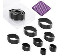 8 Pcs Leather Fusiform Cutter Tool Set, Leather Punch Set, High Carbon Steel Multiple Shapes Hollow Craft Punching Tools for DIY Cutter Craft, Punching Die Set, 8 Sizes 20 25 30 35 40 45 50 55mm