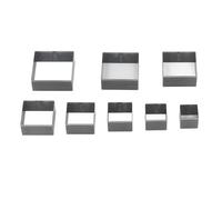 8 Pcs Leather Hole Cutter Set, Alloy Steel Leather Craft Punching Tools, Leathers Punch Die Set, Square Frame, 0.98 to 2.36 Inch, for Handmade DIY Leathers Craft