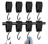 8 Pcs Leather S Hooks,Multifunctional S-Hook with Leather Loop,Black S Hook for Hanging,Metal Coat Hooks for Kitchen Bathroom Bedroom