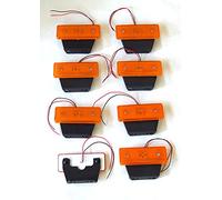8 pcs LED 12V Amber Yellow Orange Side Marker Indicator Lights with Bracket For Truck HGV Trailer Lorry Bus Cab Van