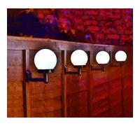 (8 Pcs) LED Luna Globe Fence Solar Power Wall Security Ball Light Decking Patio