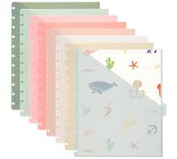 8 Pcs Letter Size Discbound Pocket Dividers with Tabs and Pockets Discbound Dividers with Pockets Notebook 8.5" x 11" Plastic Divider for Office Notebook Planner Disc Binder Divider for Home School